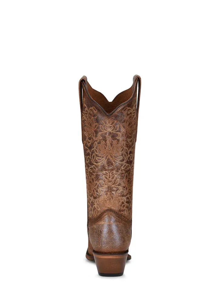 Circle G Ladies Brown Embroidery Snip Toe Boot