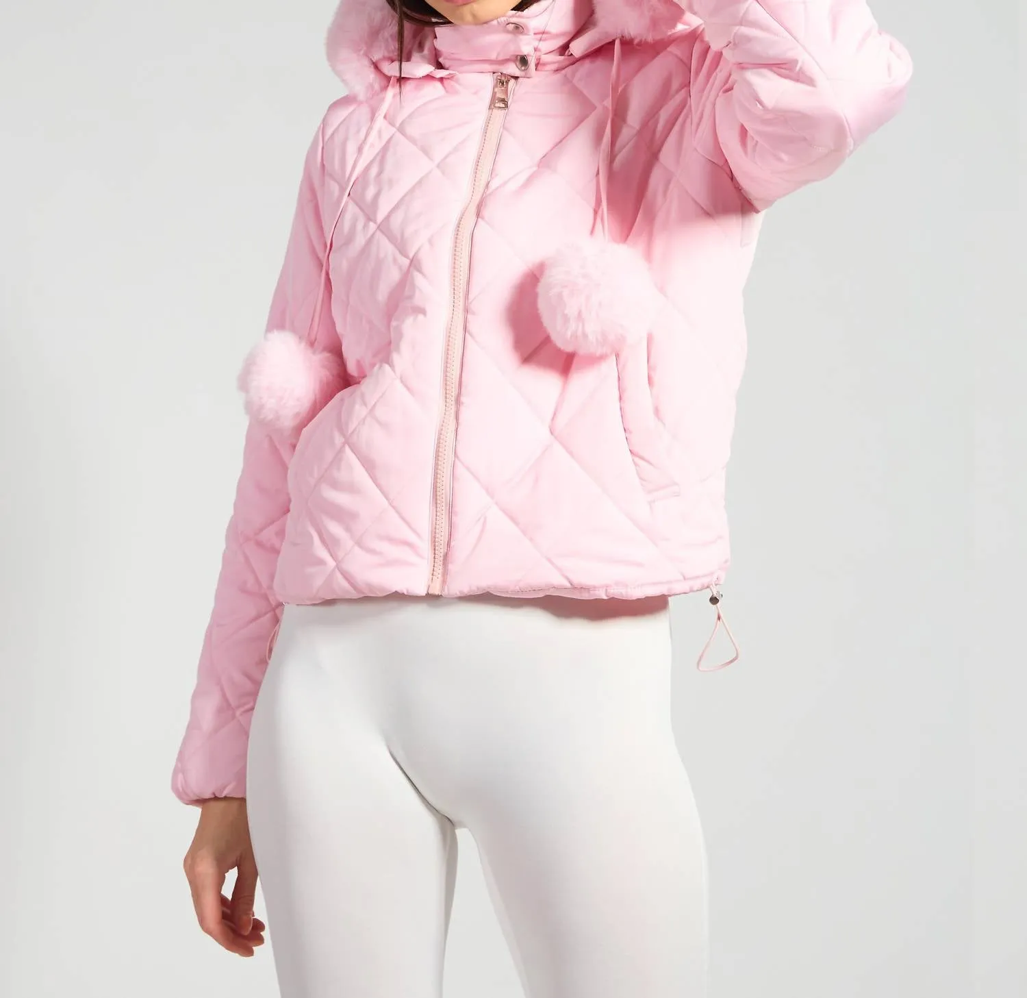 Coco Puffer Coat In Pink