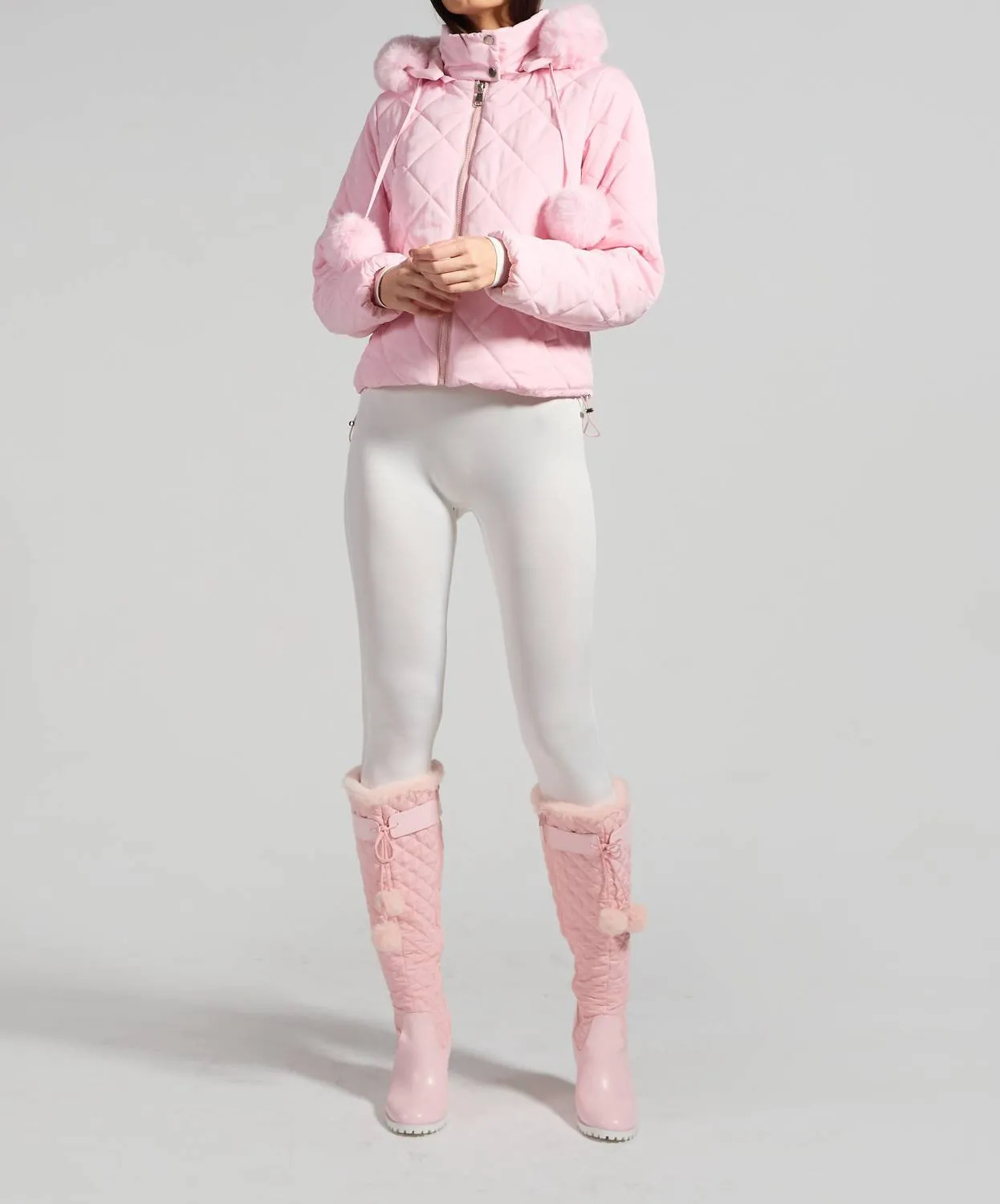 Coco Puffer Coat In Pink