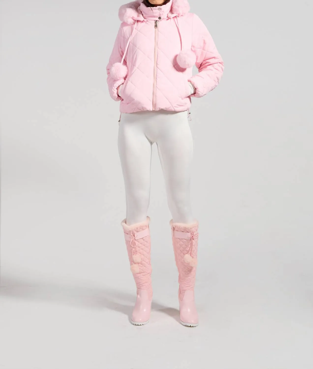Coco Puffer Coat In Pink