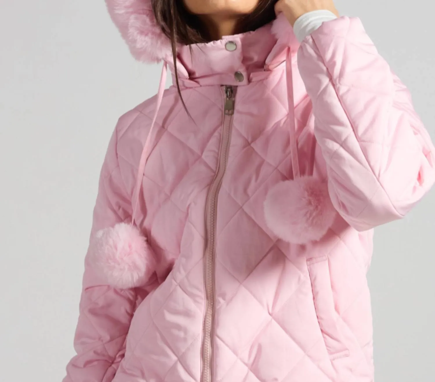 Coco Puffer Coat In Pink