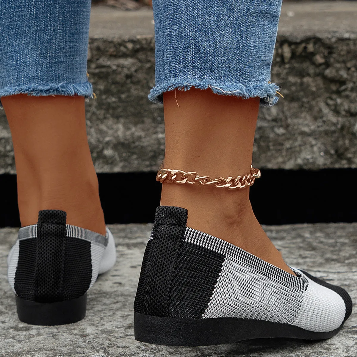 Colorblock Breathable Flats