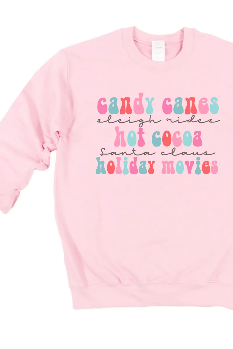 Colorful Christmas Favorite Things Ecosmart Crewneck Sweatshirt