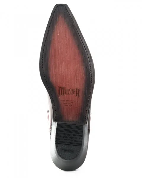 Cowboy Boots Women and Men Handcrafted Dark Red Leather 1920-476 Texanas