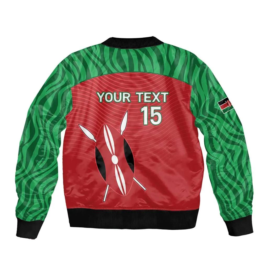 Custom Afro Athletics Kenya Bomber Jacket Kenyan Runner - Maasai Shield LT15