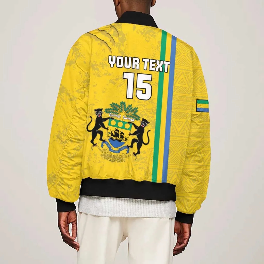Custom Gabon Football Bomber Jacket Go Champions - Yellow Ver LT15