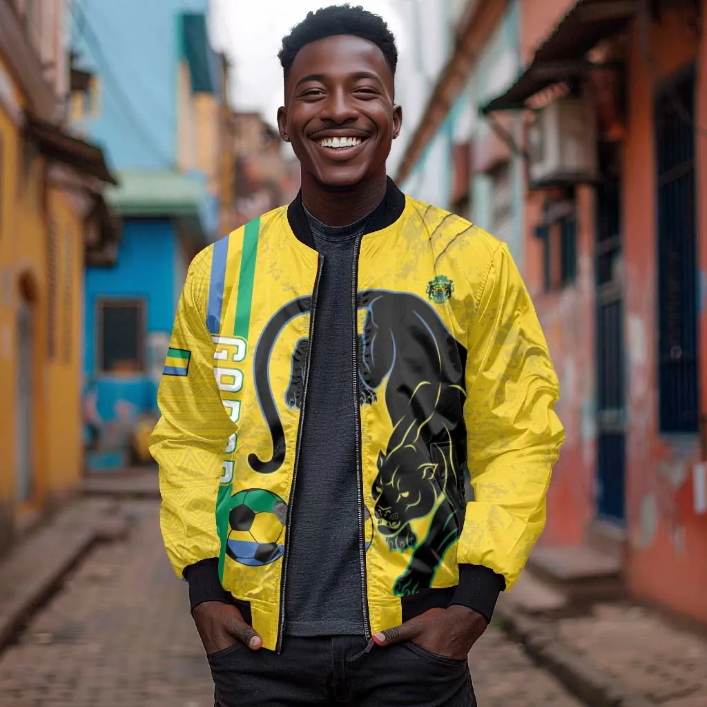 Custom Gabon Football Bomber Jacket Go Champions - Yellow Ver LT15