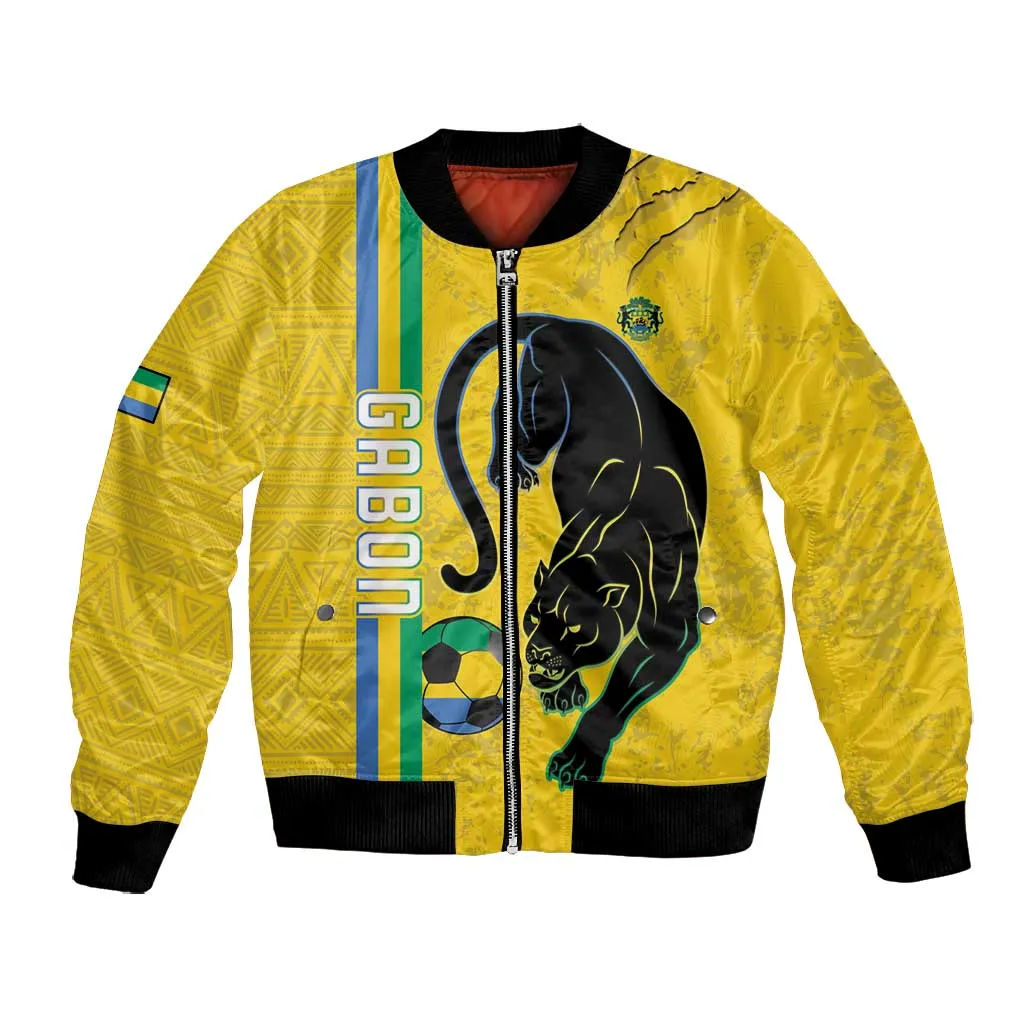 Custom Gabon Football Bomber Jacket Go Champions - Yellow Ver LT15
