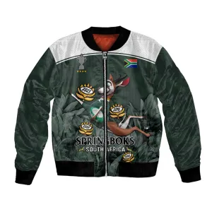 Custom South Africa Rugby Bomber Jacket Springboks 4th Champions World Cup Proud Bokke LT14