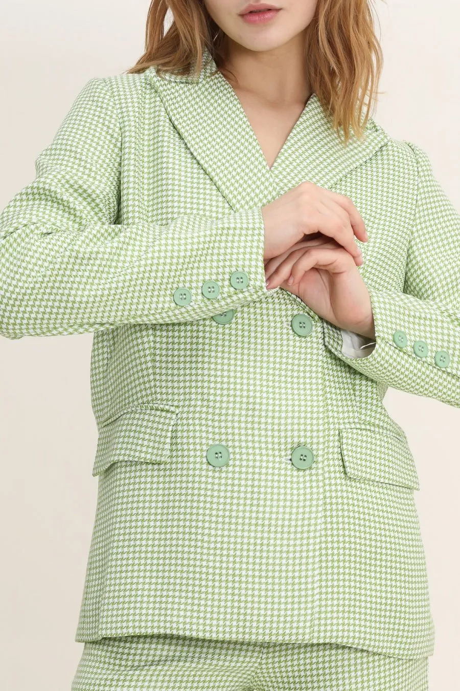 D3380 Green Checkered Blazer