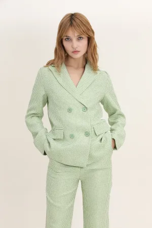 D3380 Green Checkered Blazer