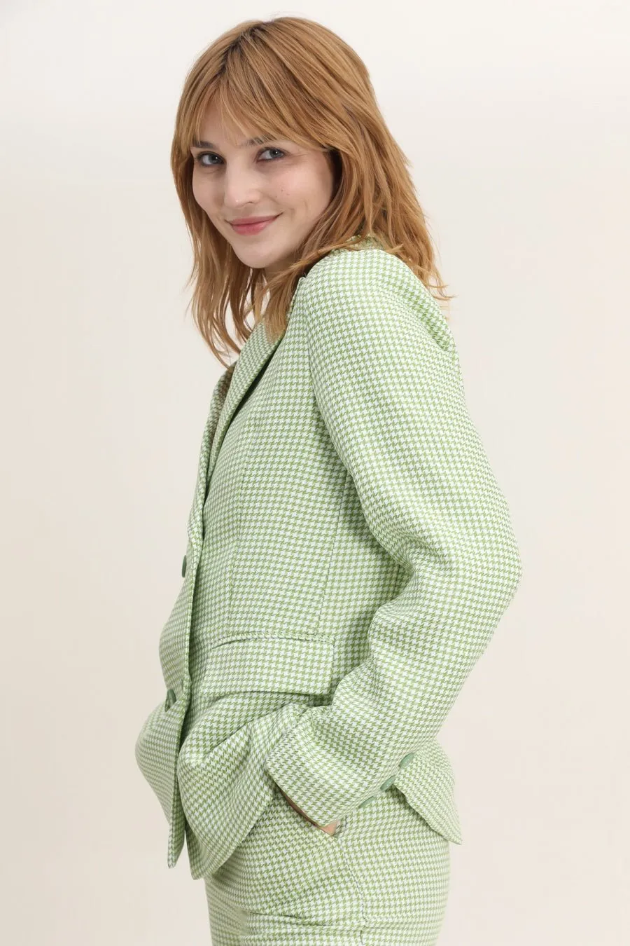 D3380 Green Checkered Blazer