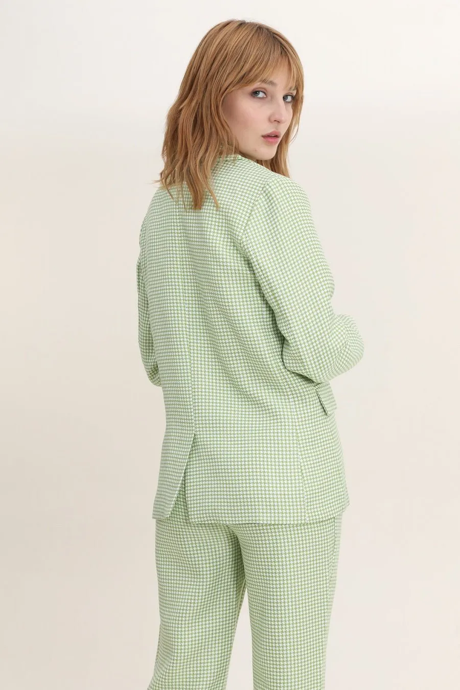 D3380 Green Checkered Blazer