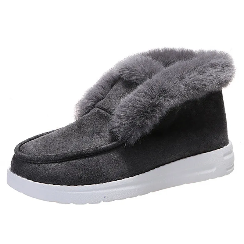 Daily Casual Rubber Outsole Women Warm Plush Loafers