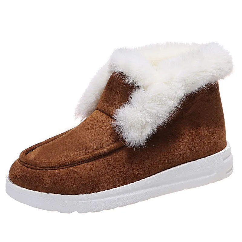 Daily Casual Rubber Outsole Women Warm Plush Loafers