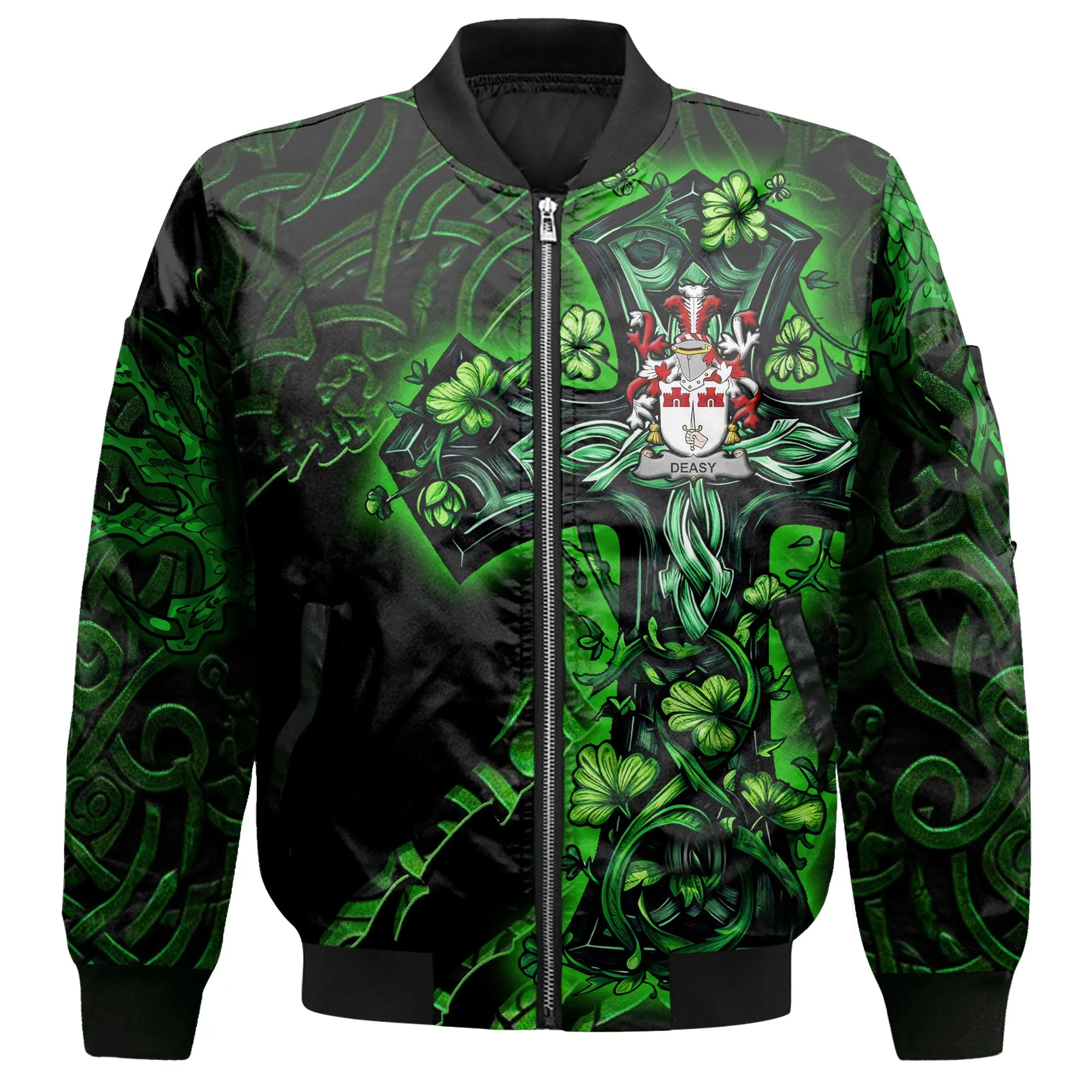 Deasy Bomber Jackets Celtic Cross And Dragon Style