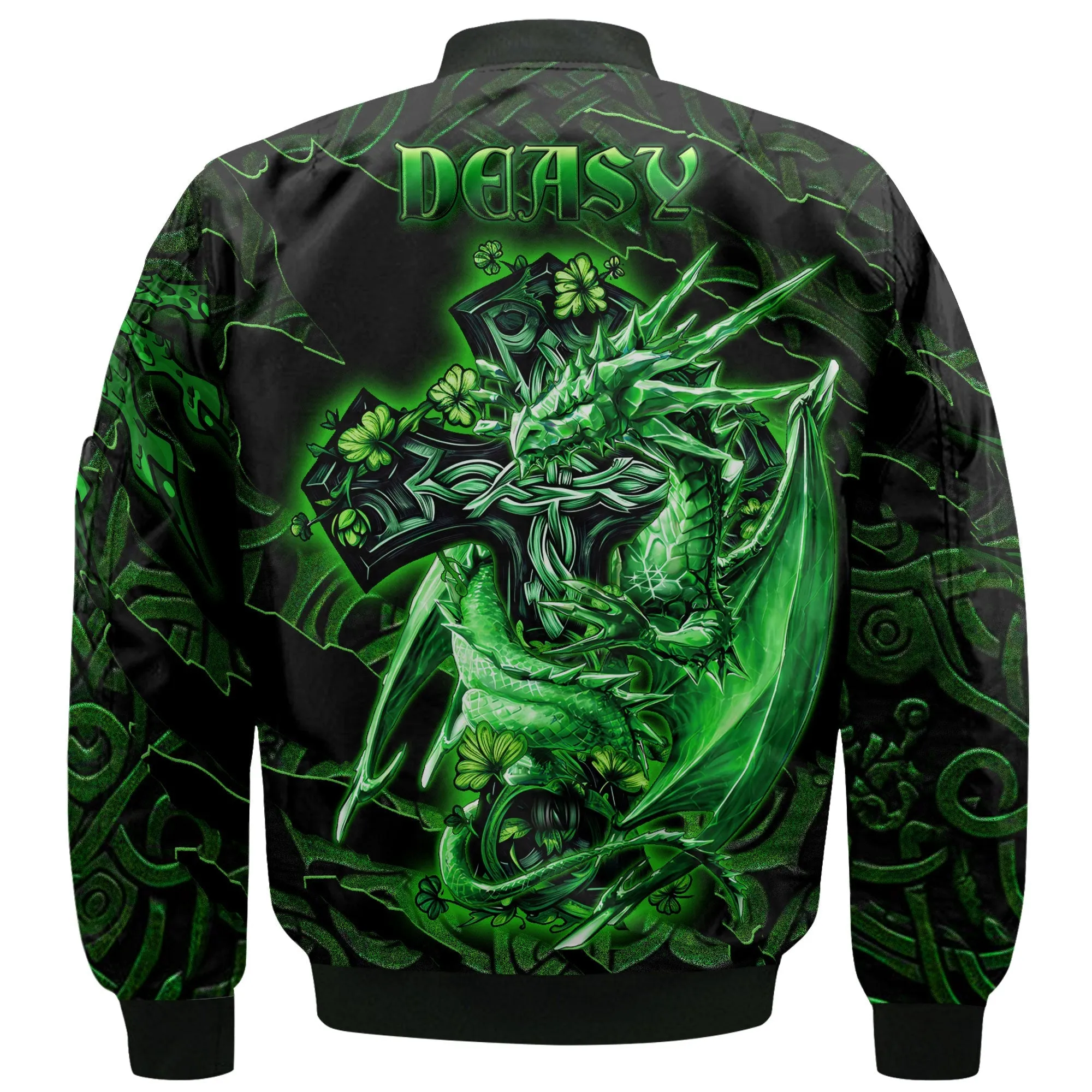 Deasy Bomber Jackets Celtic Cross And Dragon Style