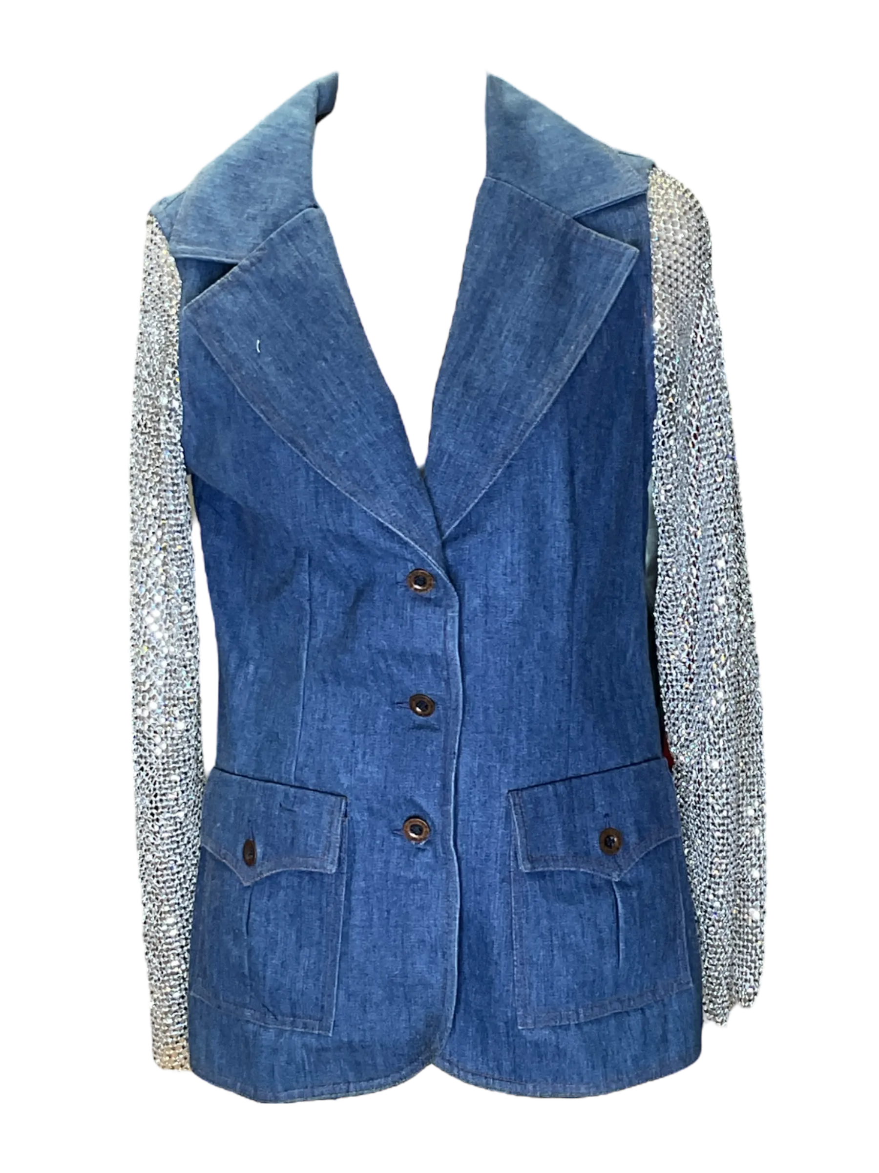 Denim Chainmail Blazer