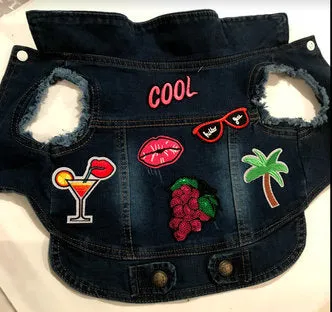 Denim Dog Doggie Jacket Vest Studded