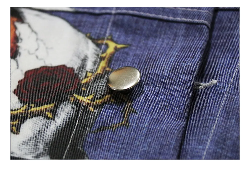 Denim Jackets featuring Bad Bunny w/ P.R. flag on reverse side