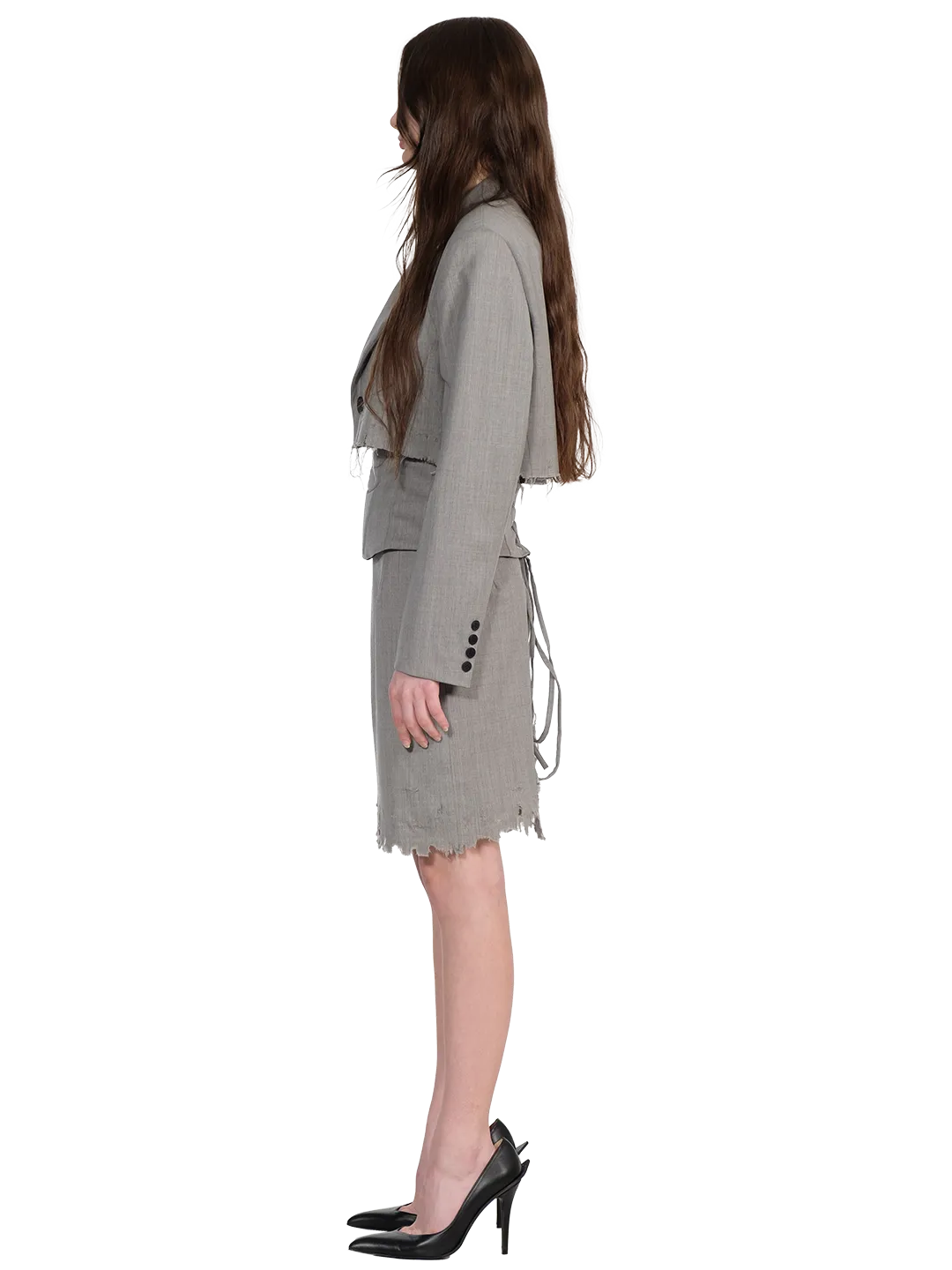 Destroyed Cropped Blazer