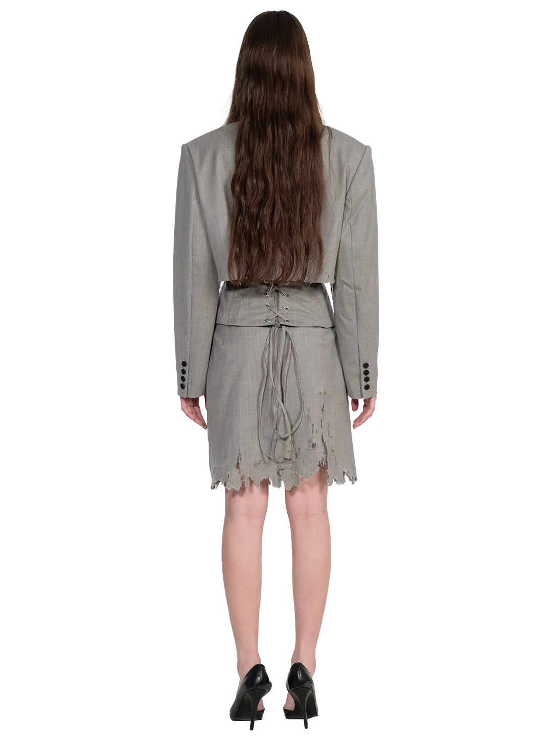 Destroyed Cropped Blazer