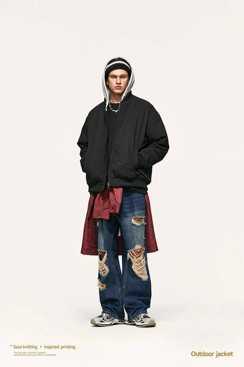 Detachable Hooded Bomber Padded Jacket