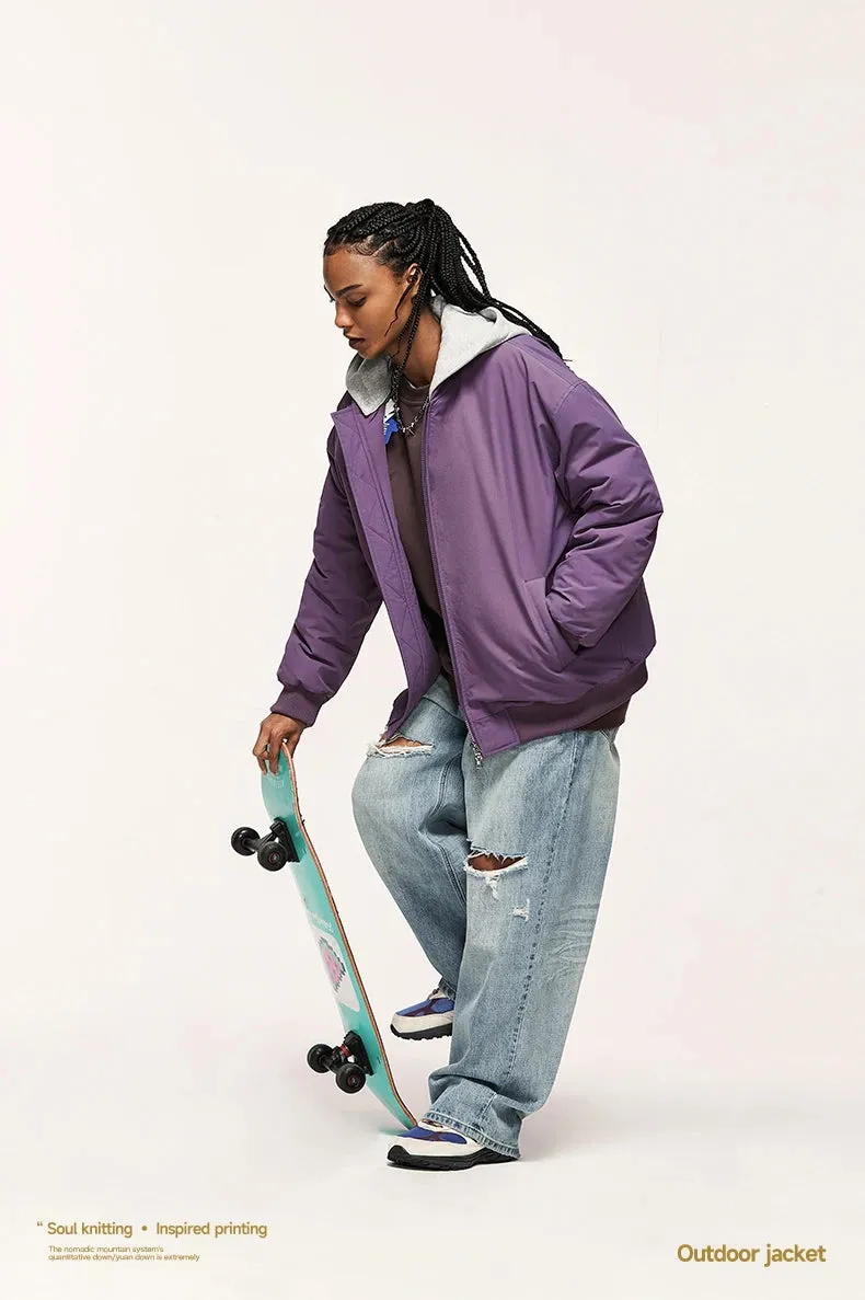 Detachable Hooded Bomber Padded Jacket