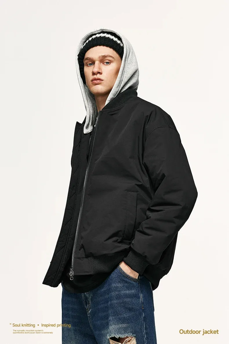 Detachable Hooded Bomber Padded Jacket