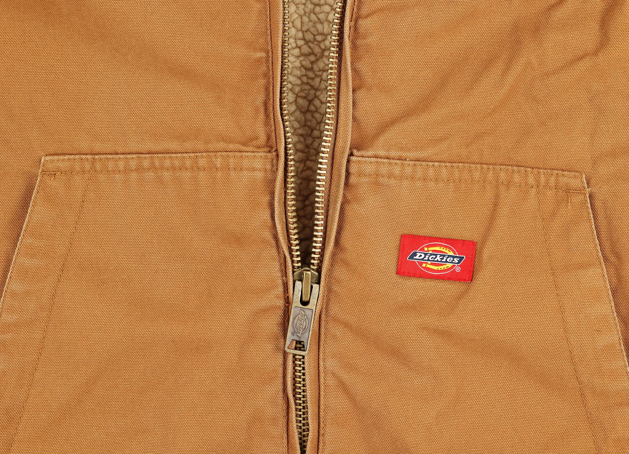 Dickies Hooded Fleece Lined Work Jacket - Brown - M