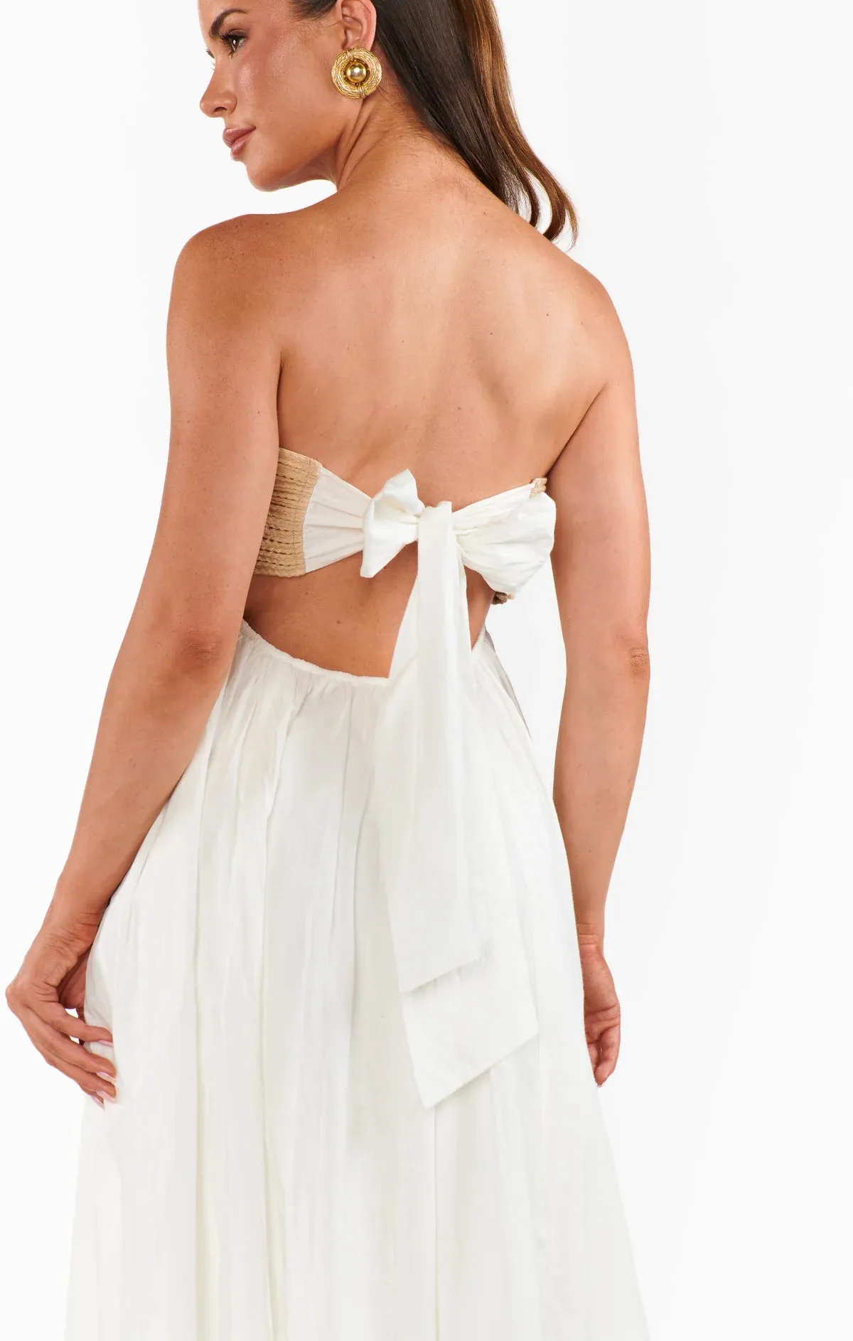 Dockside Maxi Dress White Voile With Twisted Rope
