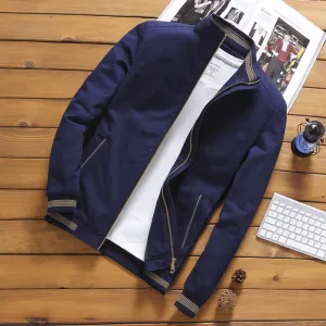Easy-Going Zip-Up Bomber Jacket for Men