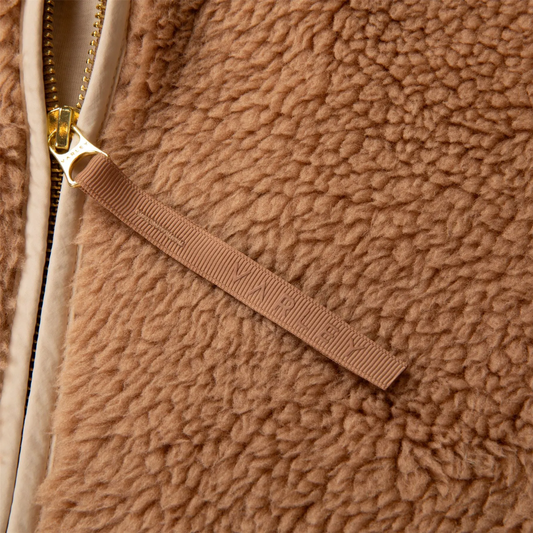 Ella Long Line Sherpa Bomber Jacket Chanterelle
