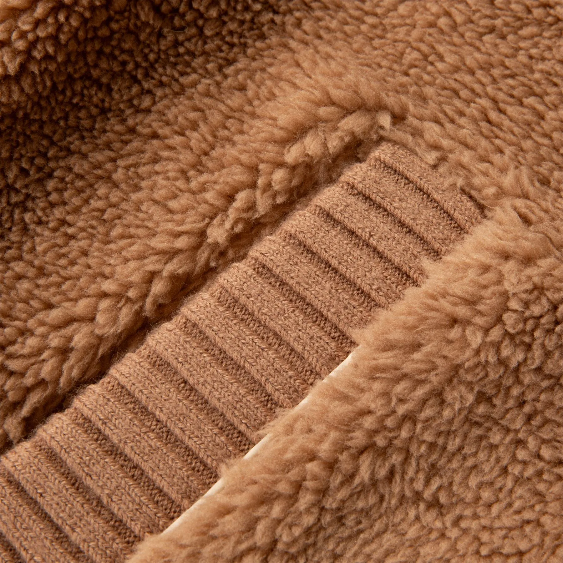 Ella Long Line Sherpa Bomber Jacket Chanterelle