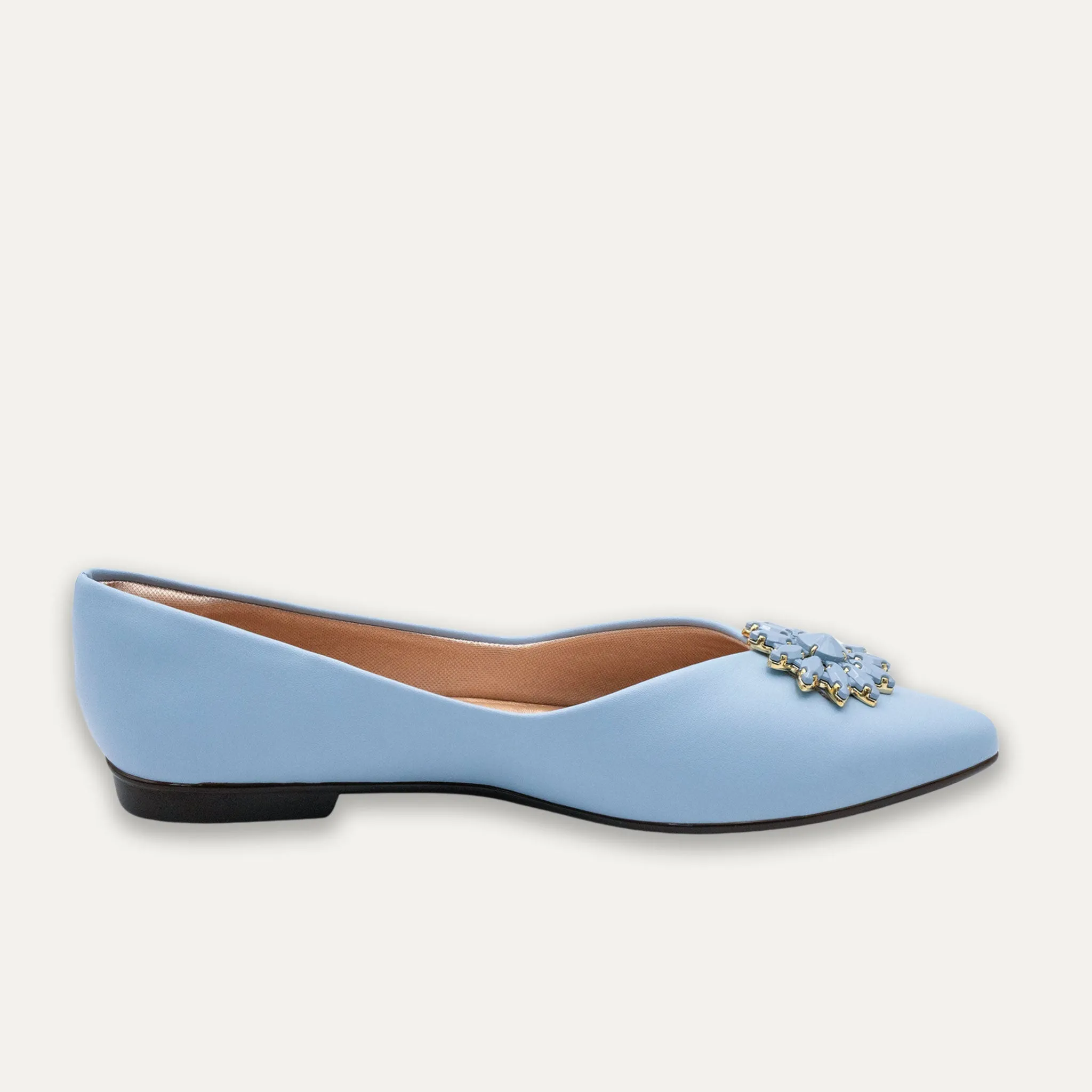 Estela Blue Pointed Toe Flats