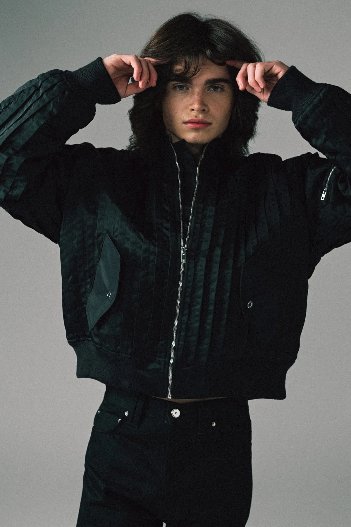 FAQTORY | PLEATED BOMBER JACKET