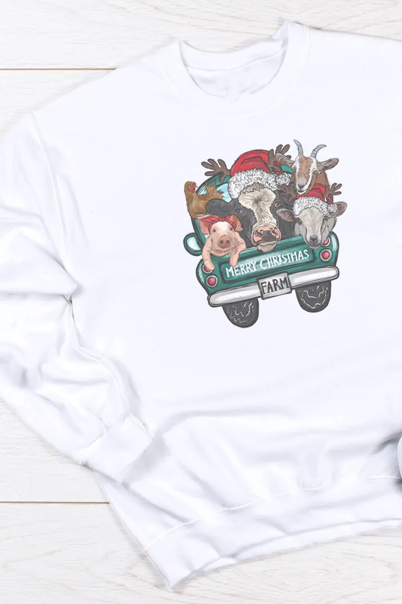 Farm Animals Merry Christmas Unisex NuBlend Crew Sweatshirt