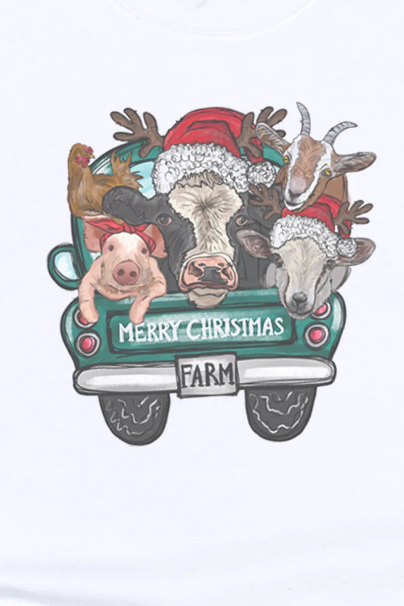 Farm Animals Merry Christmas Unisex NuBlend Crew Sweatshirt