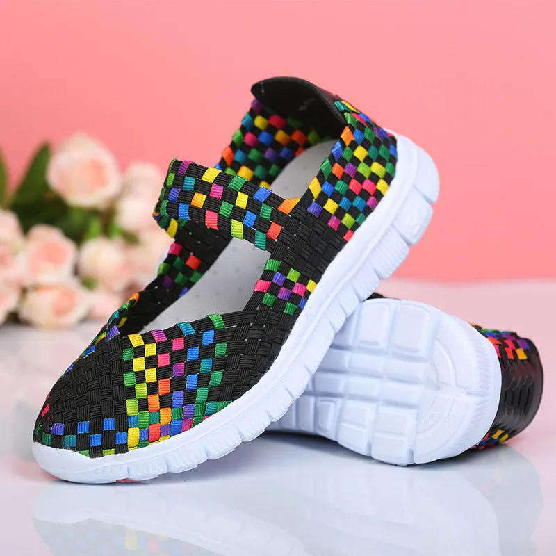 Fashion Closed Toe Breathable Woven Sandals for Women