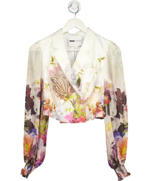 Fashion Nova White Secret Garden Blazer - White/combo UK XS