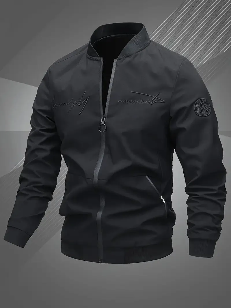 Fashionedge - Gestickte Herren Bomberjacke in Schwarz