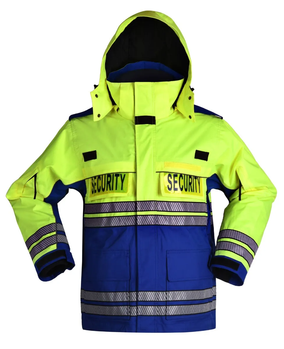 FIRST CLASS HIGH VISIBILITY PARKA WITH REFLECTIVE STRIPING