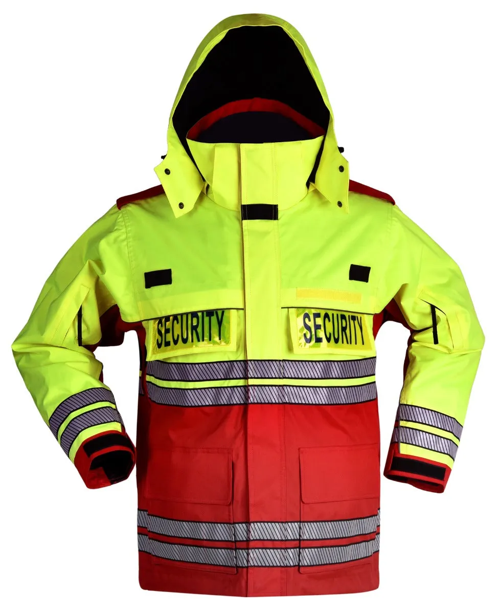 FIRST CLASS HIGH VISIBILITY PARKA WITH REFLECTIVE STRIPING