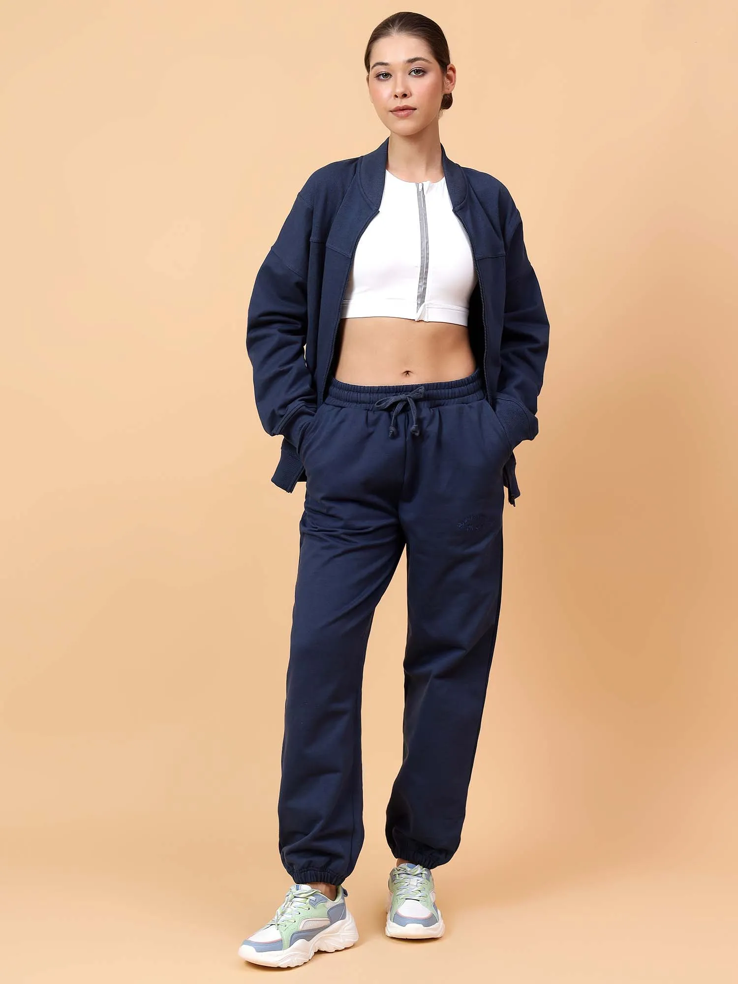 Fitkin Women Blue ActiveHeat Bomber Jacket