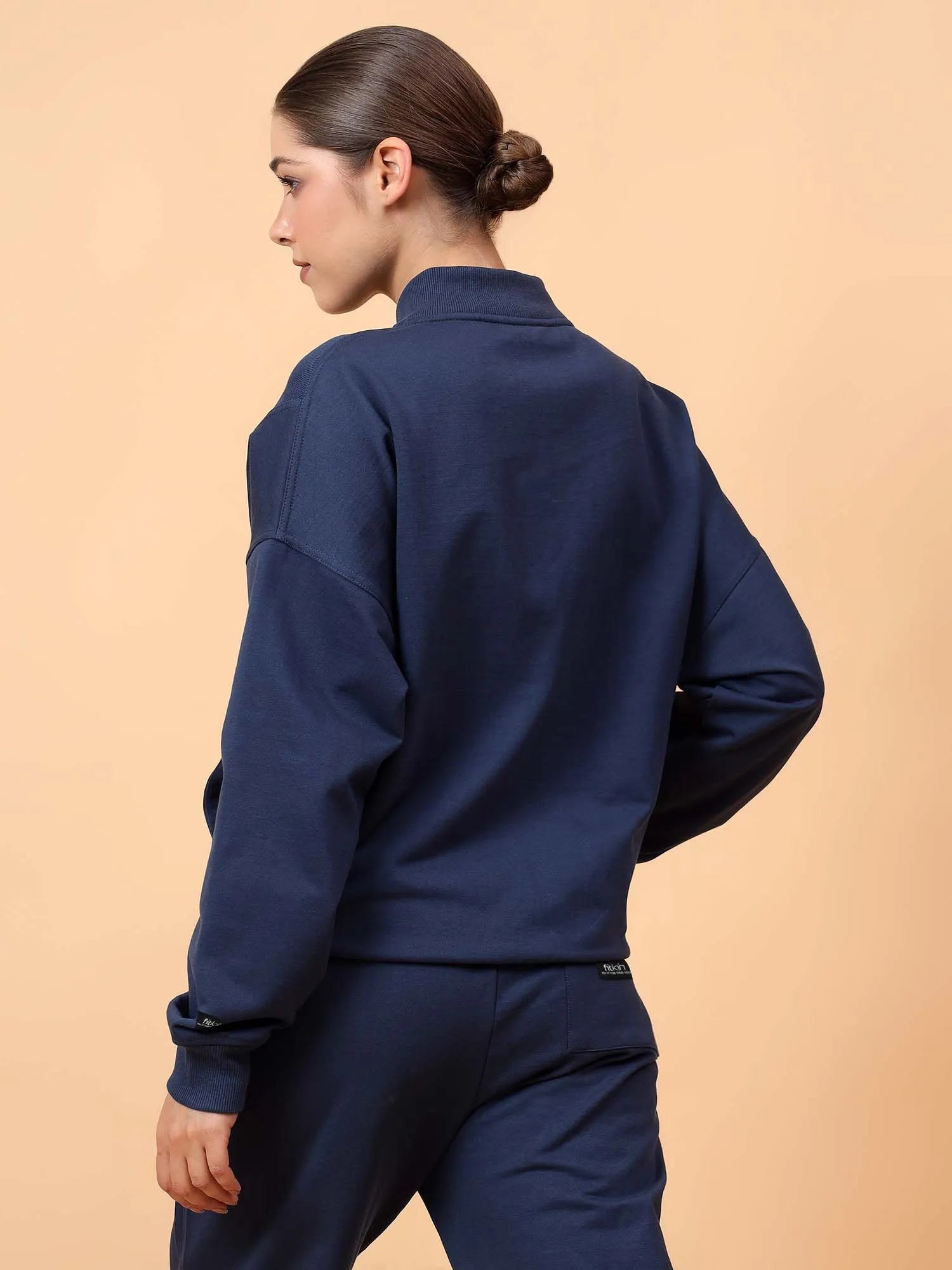 Fitkin Women Blue ActiveHeat Bomber Jacket
