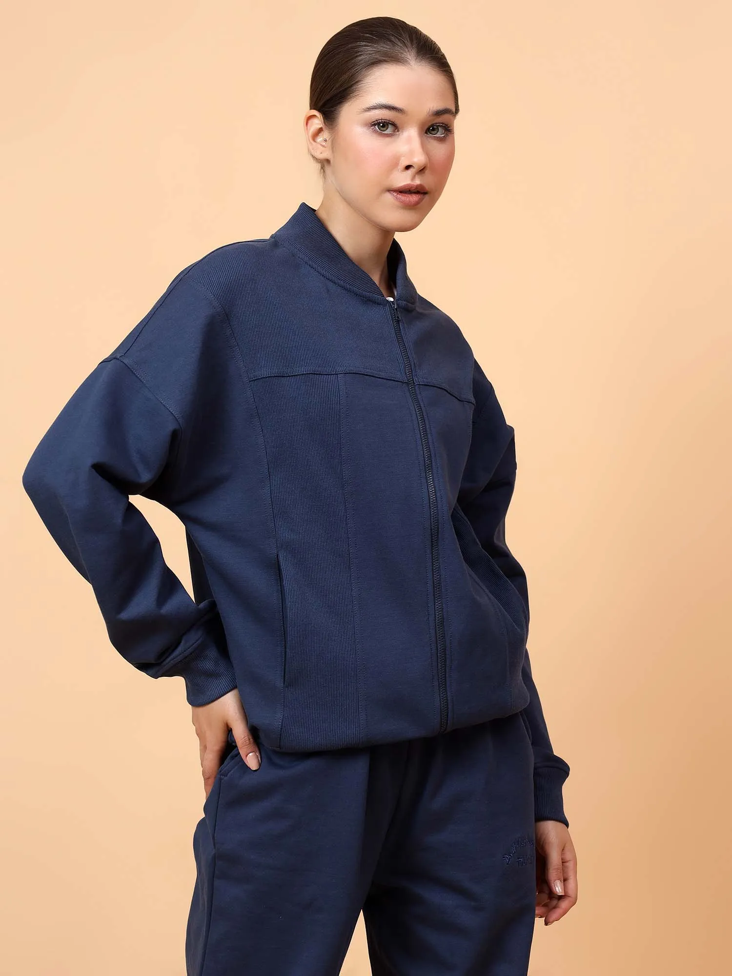 Fitkin Women Blue ActiveHeat Bomber Jacket