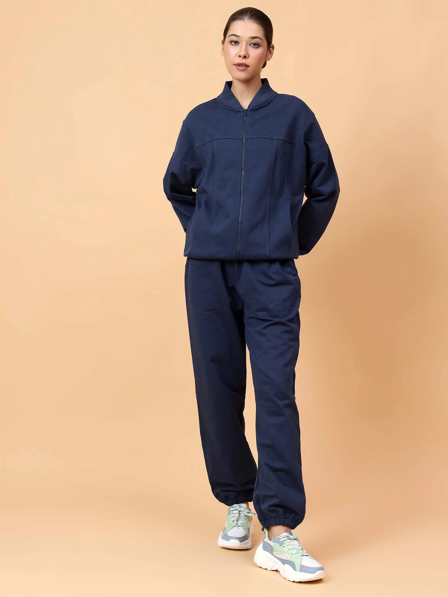 Fitkin Women Blue ActiveHeat Bomber Jacket