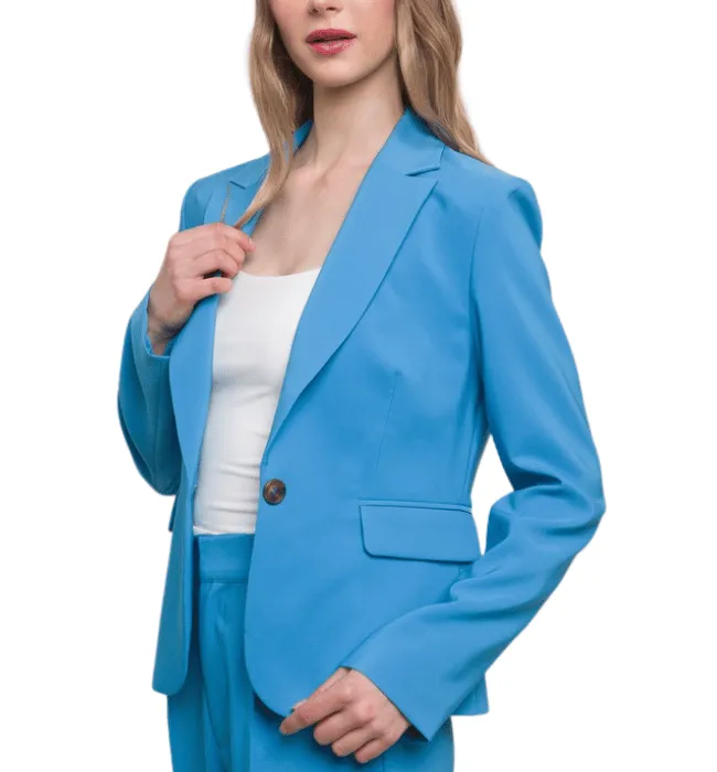 Fitted Cerulean Blue Blazer