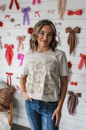 Flower Pop Graphic Tee • Beige