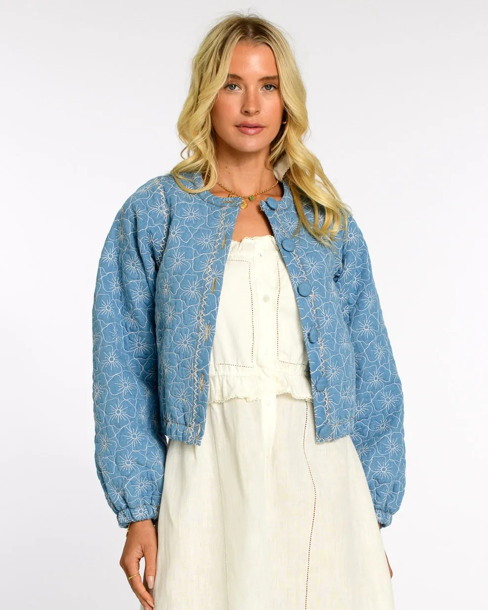 Frankie Bomber in Denim by Elizabeth James